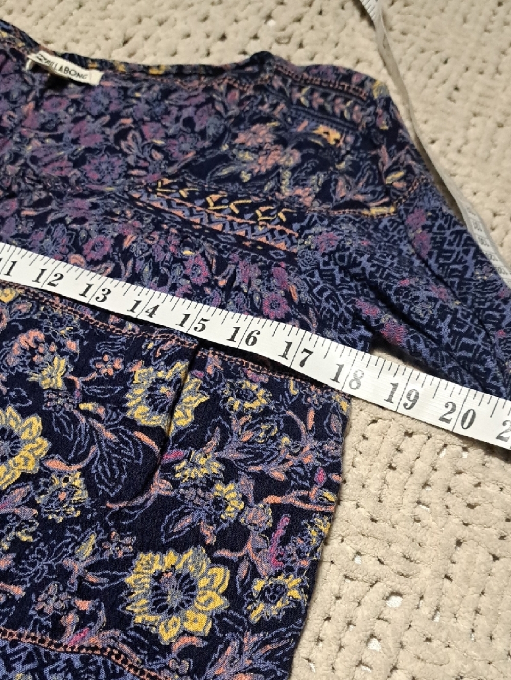 372 - Billabong Navy and Purple Floral Peasant Tunic - Picture 8 of 11